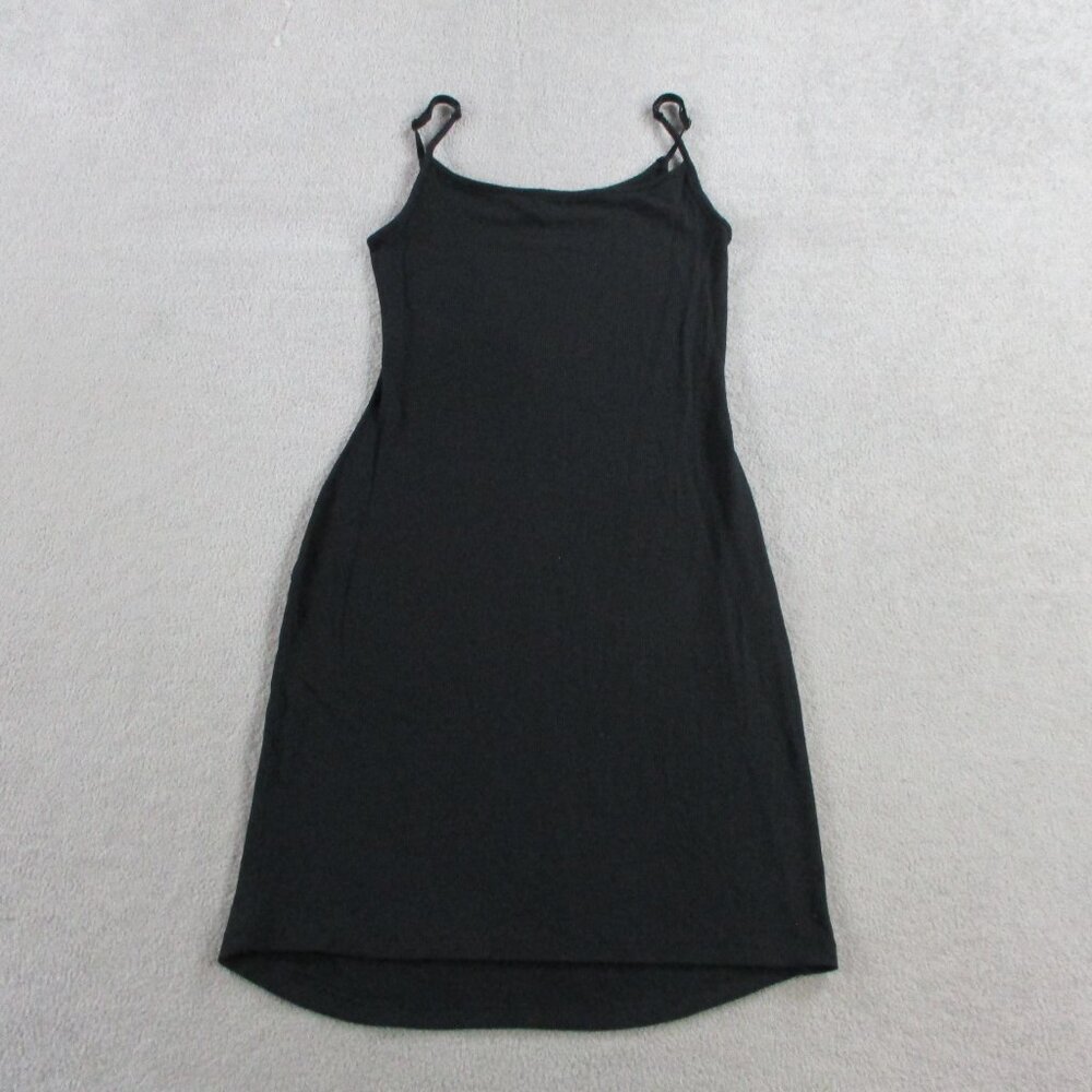 SKIMS Soft Lounge Rib Mini Slip Dress Womens Small Onyx Black Modal Blend NWOT - Picture 2 of 9